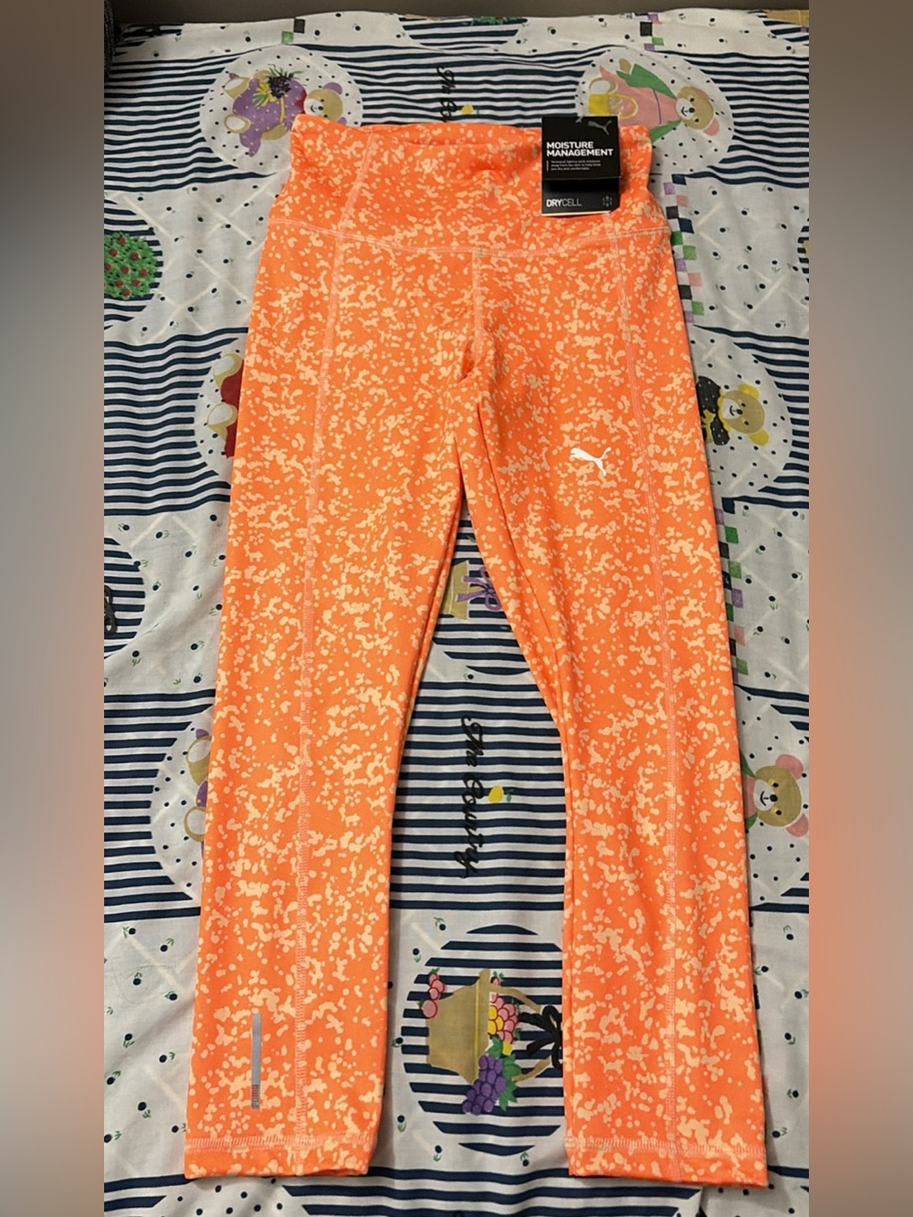 Puma neon orange cropped leggings